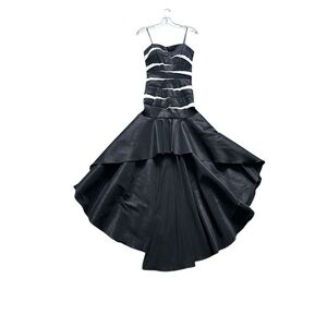 Vintage Y2K Windsor Betsy & Adam Bandage High Low Body Con Taffeta Dress Size 6